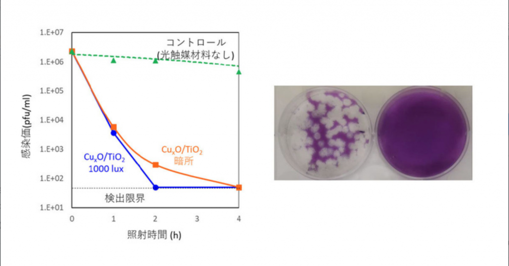 光触媒で新型コロナウイルス不活性化